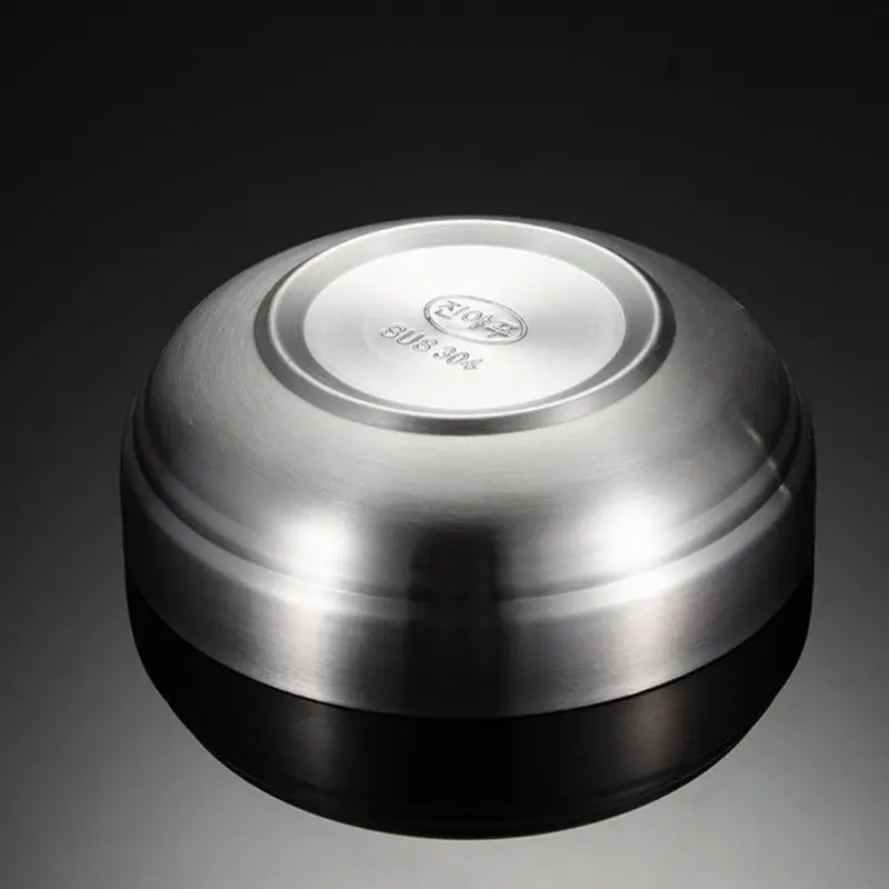 Heat Insulated Stainless Steel Bowl Mixing  Double Layer Rice s Metal Ice Cream Soup s for Kitchen Flatware