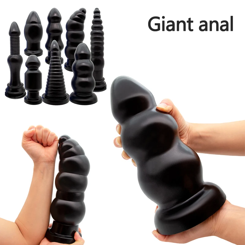 Giant Anal Dilator Pull Bead Black Dildo Male Prostate Stimulation Female Masturbation Vaginal and Anal Sex Toy Store