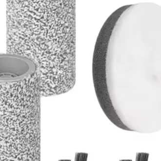 Kit de acessórios para aspirador robô ECOVACS Deebot X/12 OmniCyclone: escova principal, escova lateral, filtro HEPA, rolo e pano de limpeza de substituição.