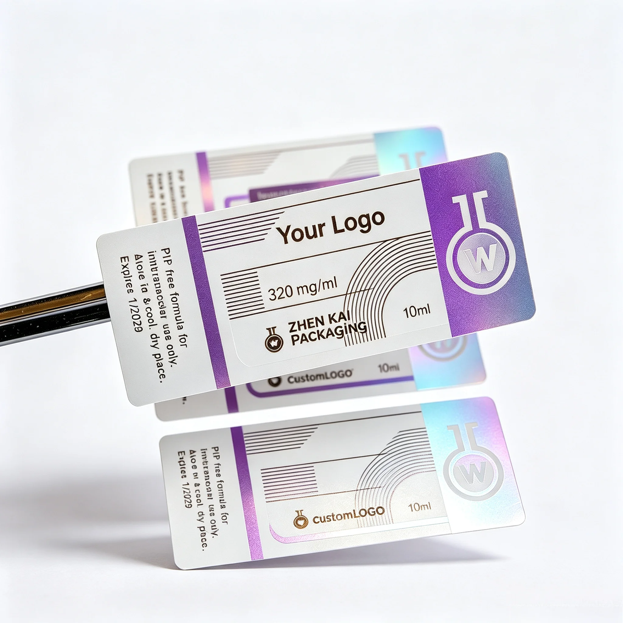 Precision Printed High Temp Resistant Self Adhesive Peptide Vial Stickers,Waterproof Labels for Injectable Supplement Packaging