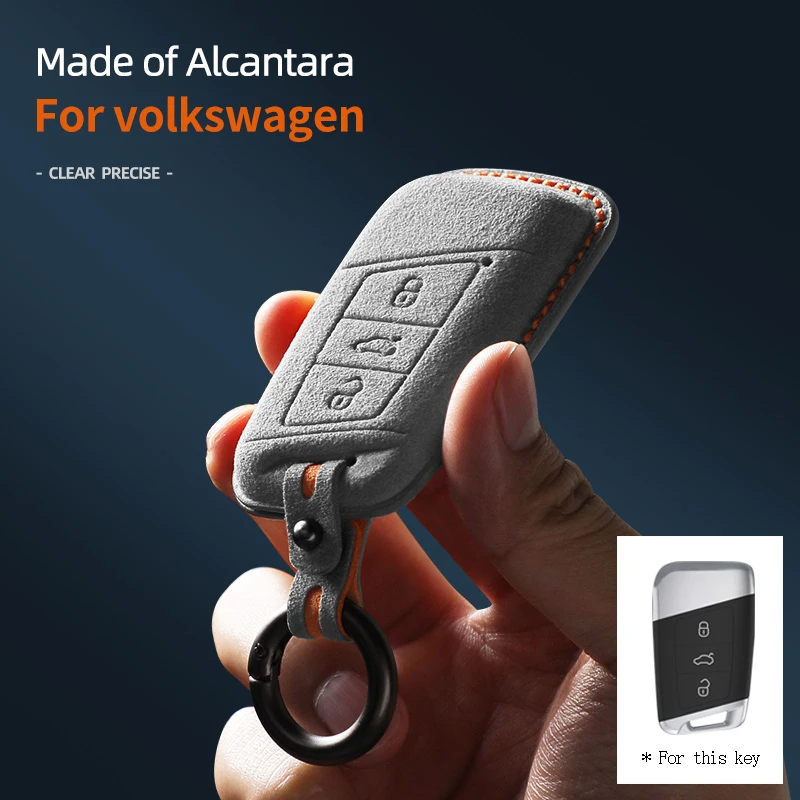 

For Volkswagen VW Magotan B8 Superb Skoda A7 Passat Variant 2015-2019 Car Key Case Alcantara Keychain Accessories