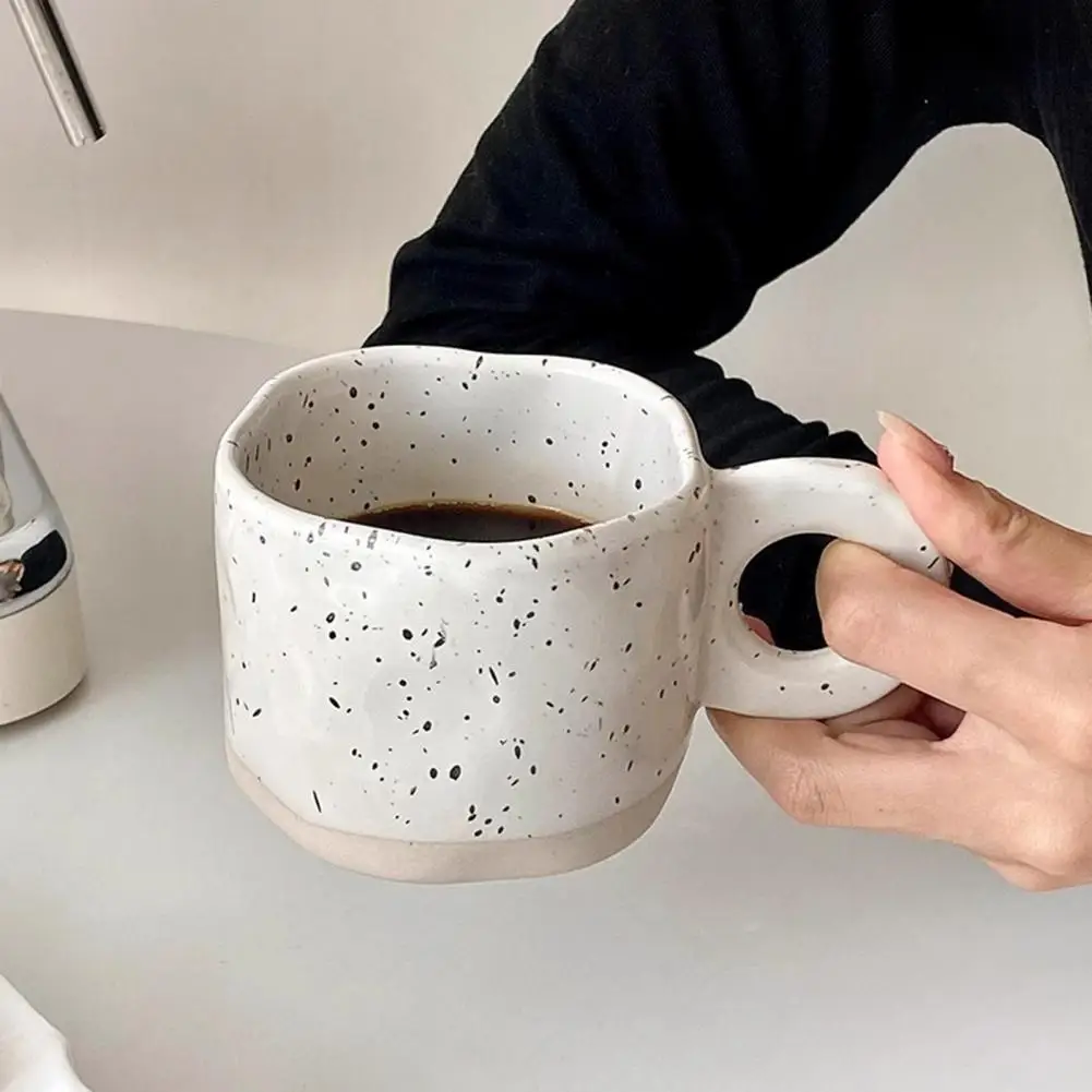 Ceramic Coffee Mug 280ml Unique Irregular Shape Tea Cup Drink Container Wear-Resistant Latte Tea Milk Lover Mug for Home Office