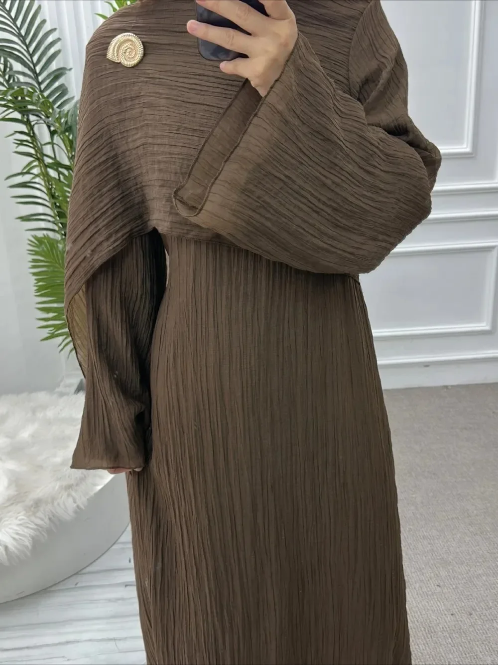 Sukienka Eid dla kobiet, dwuwarstwowa abaja, długa szata muzułmańska, sukienki imprezowe islamskie, arabska dżalabija, Ramadan, jednolite plisowane vestidos largos