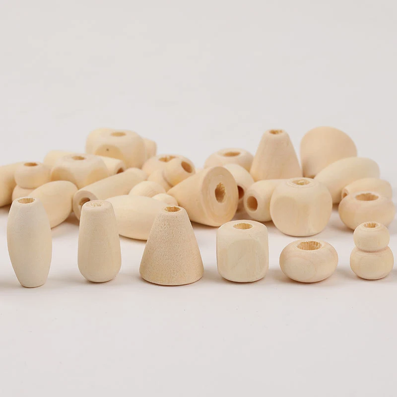 100Pcs Oval Natural Wooden Loose Spacer Beads For DIY Handmade Bracelet Necklace Jewelry Making Accessories Materials