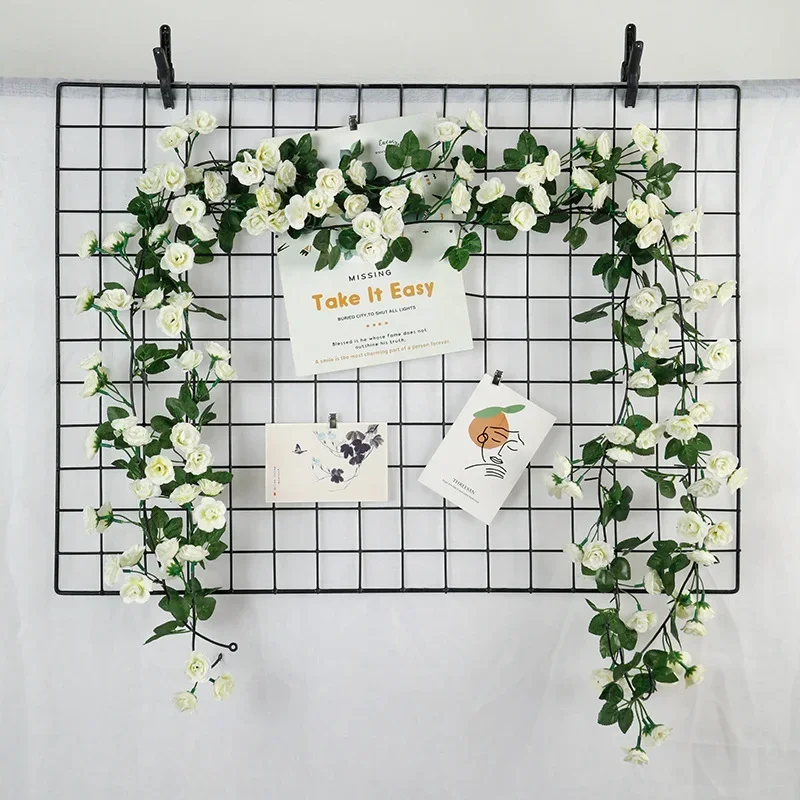 2.3m Rose Artificial Flower Vine for Wedding Garland Silk Artificial Rose Vine Festival Patry Home Decorations