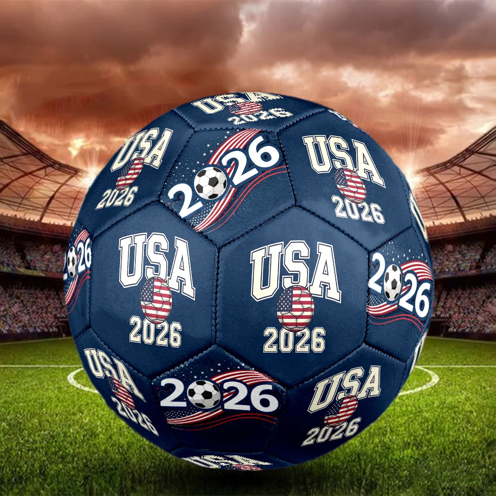 Flag USA Size 5 Soccer Ball Machine-Stitched Indoor/Outdoor Universal Football Ideal for Soccer Enthusiasts Birthday Gift