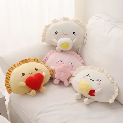 35cm 만두 플러시 베개 쿠션 카와이 음식 튀김 만두 하트 부드러운 장난감 핑크 사쿠라 장식 포옹 베개 귀여운 선물