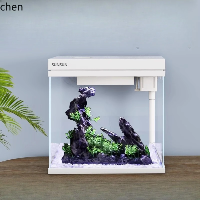 

HXL fish tank aquarium ecological desktop glass oxygen filter water-free tank