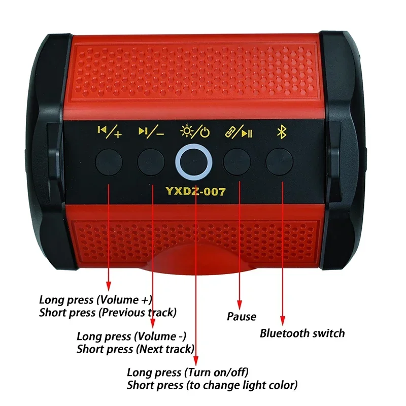 Cordless Bluetooth Speaker Stero Player Loudspeaker Amplifier for Makita for For Bosch 18V Li-ion Battery