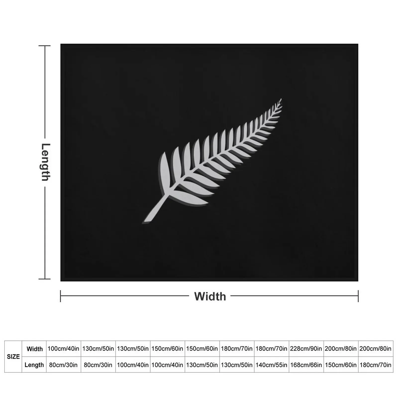 نيوزيلندا NZ كيوي أسود فضي السرخس شعار الرياضة مروحة رمي بطانية أريكة رمي أريكة عملاقة بطانيات العلامة التجارية الفاخرة #3