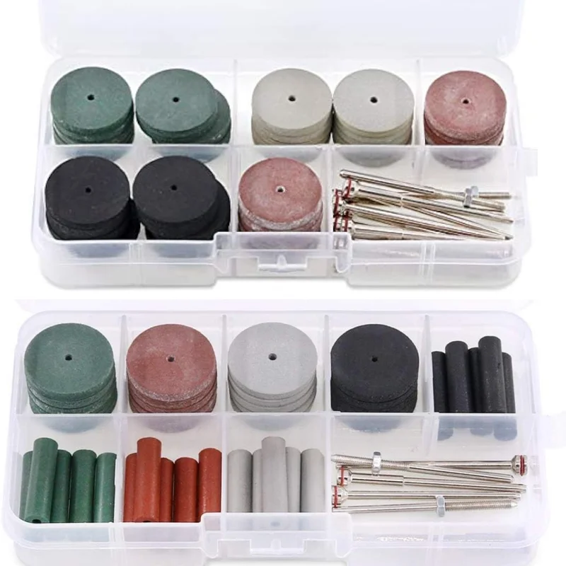 

42Pcs Polishing Wheels Kit 40Pcs Lab Beauty Silicone Rubber Polishing Wheels 2 Mandrel Shank for Hand Pieces Rotary Tool