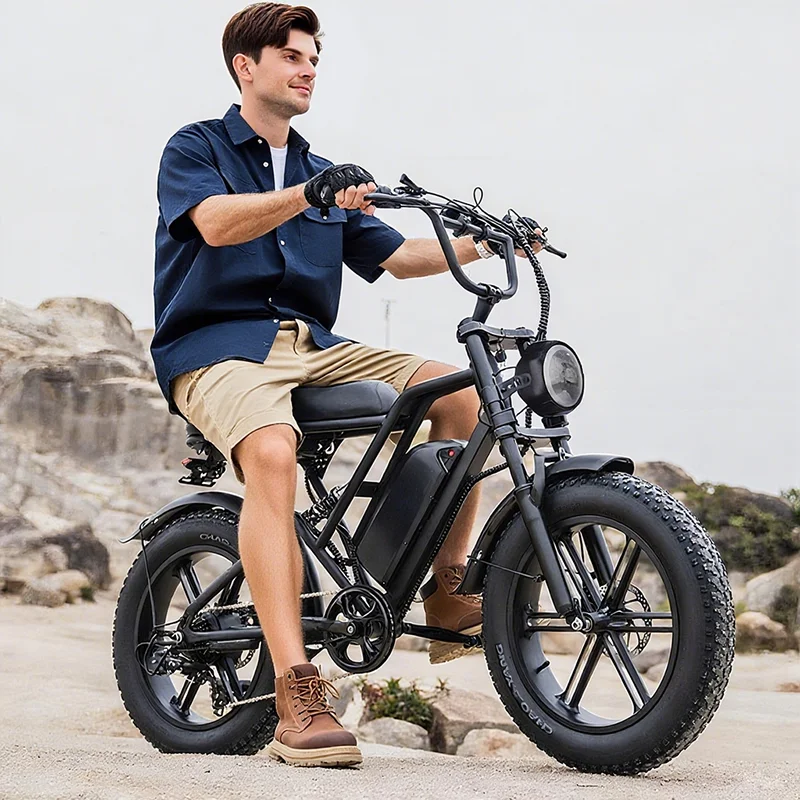 미국산 1000W 시티 전기자전거 48V15H 배터리 팻 타이어 전기자전거 26인치 타이어 통근용 전기자전거 오프로드 전기자전거