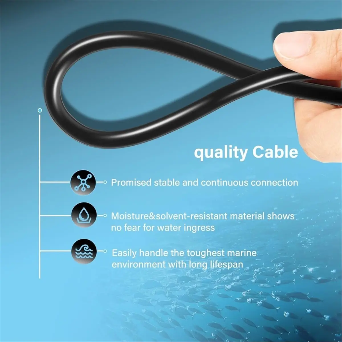 720106-1 EC M3 14W10 Transducer Extension Cable 14-Pin for and Onix Series Fish Finder 10Ft