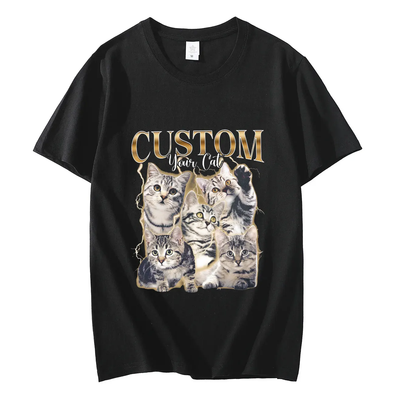 

Funny Cat Lover Custom Your Cat Meme Graphic T Shirts Fashion Vintage Oversized T-shirts Casual Loose Pure Cotton T-shirt Unisex