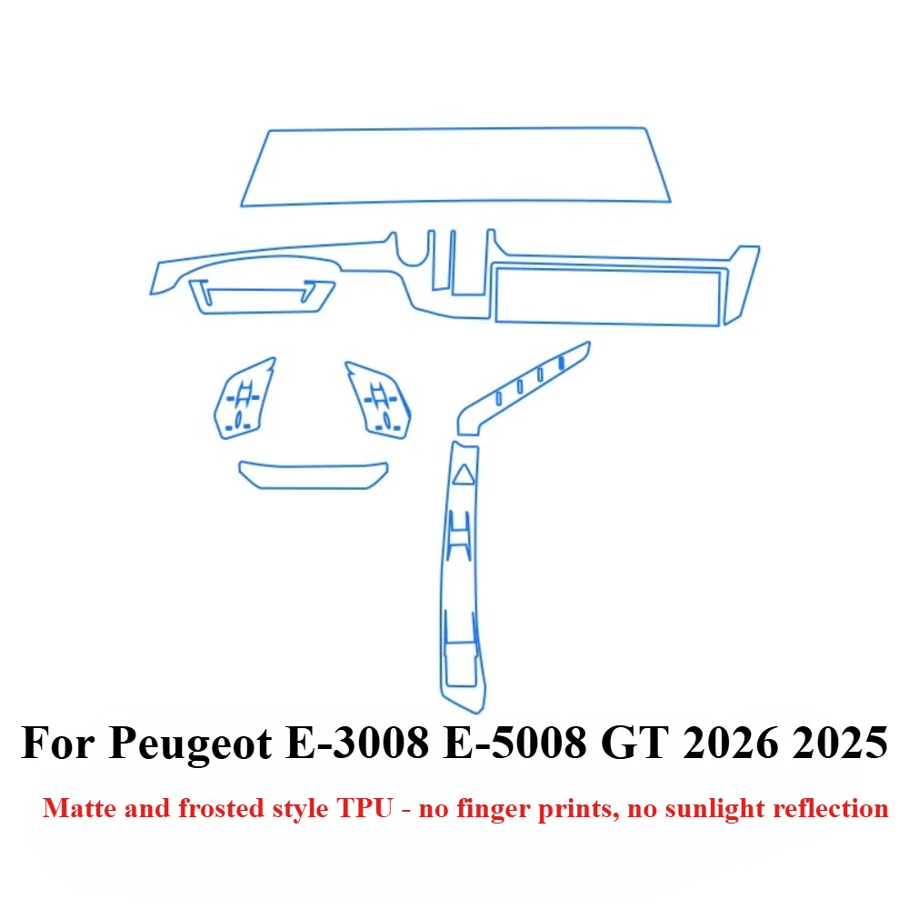 PPF-Schutzfolie für Peugeot E-3008 E-5008 2026 2025 Transparente TPU GPS-Navigations- und Schalttafel-Mittelkonsolen-Autozubehör – Detail 2