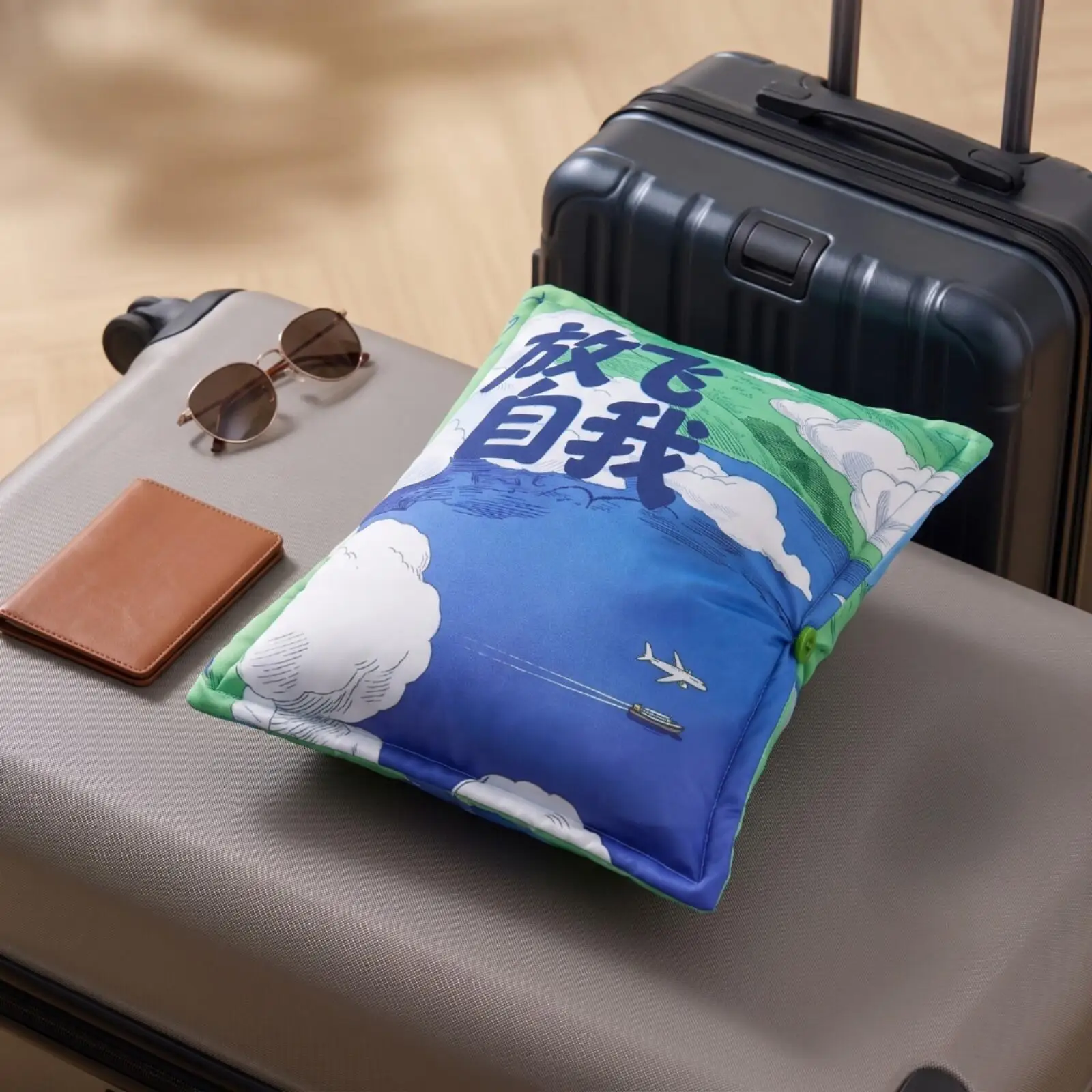 Convertible Sofa Cushion Pillow with PP Cotton Fill Compact Travel Rest Seat for Office Break Lounging