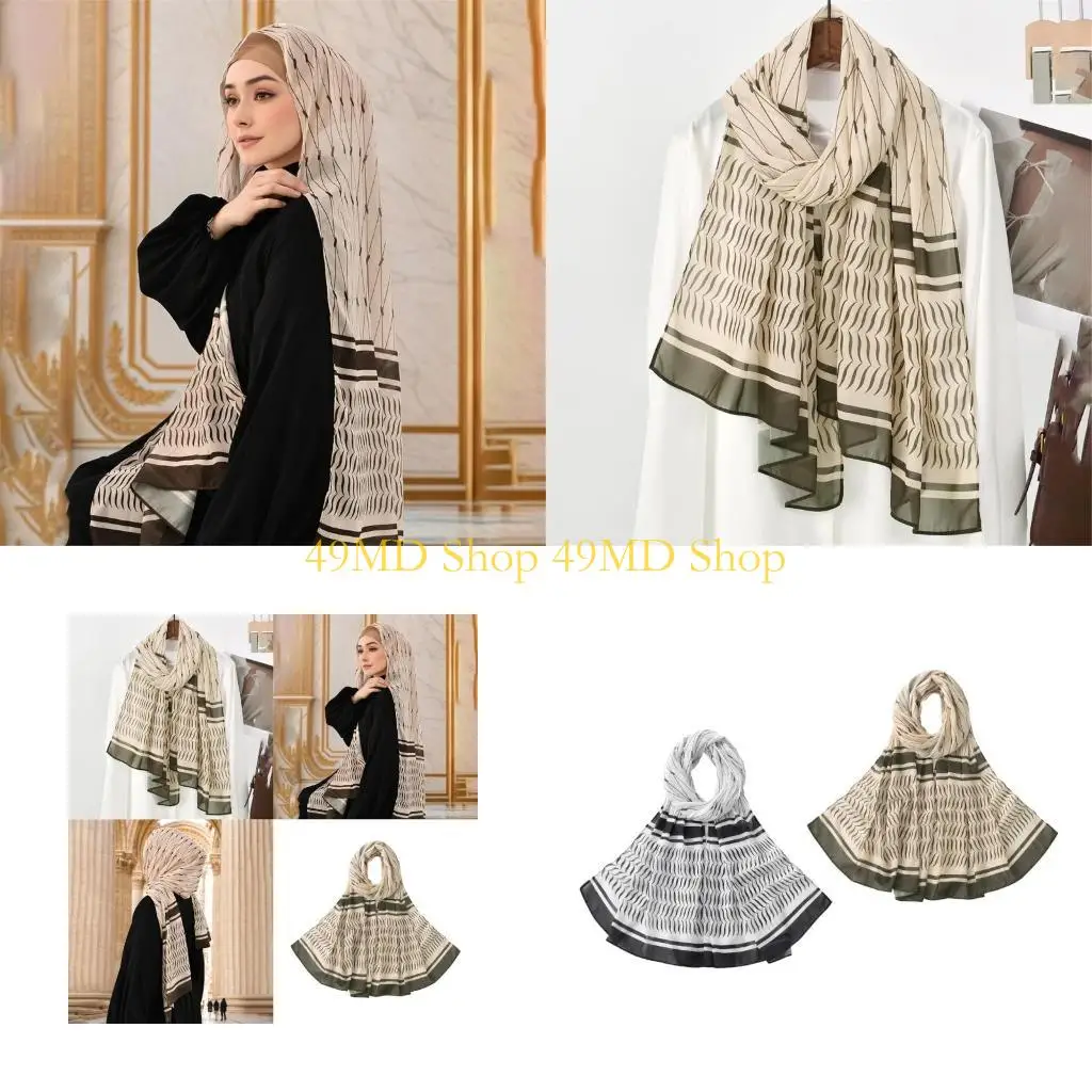 

49MD Light weight Polyester Chapel Scarf Delicate Colorful Headscarf Stylish Scarf for Muslims Faith and Fashion Expression