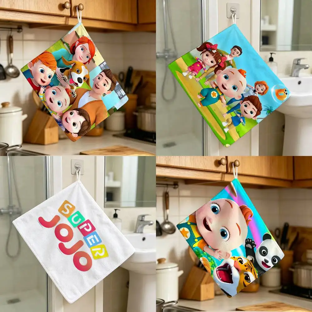 Cartoon cute baby Polyester Cotton Daily Towel C-CoComelons Hanging Kitchen Hand Wiping Cloth Durable for Whole House Use