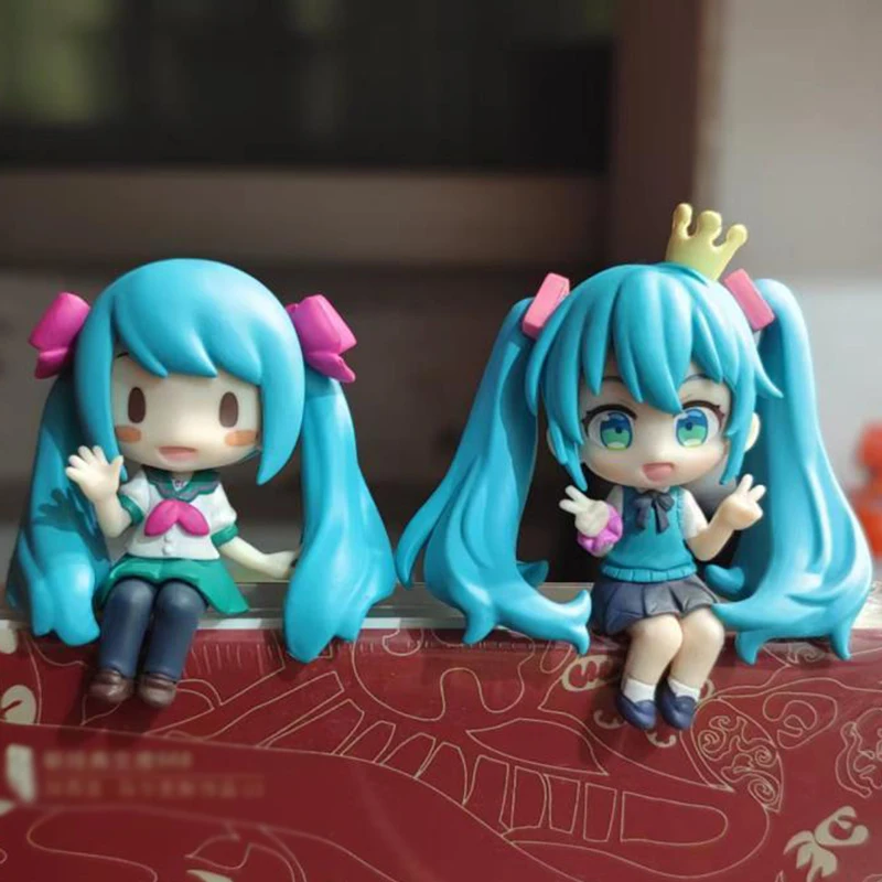 Figuras de acción de Hatsune Miku, modelo de colección de Pvc, versión Q, Ojo de frijol, ojos grandes, regalos para niños