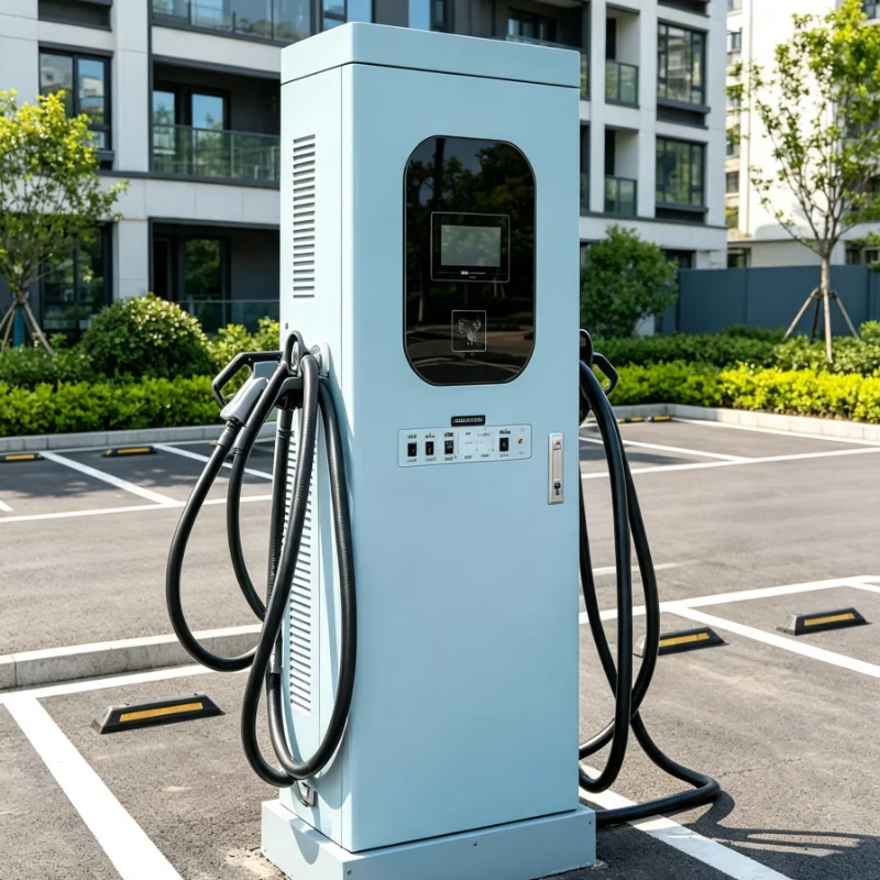Vertical Dc Fast Charger Unit Floor Mount Ev Charging Pile For Retail Supermarket Parking Lot 60kw 120kw Support App Control