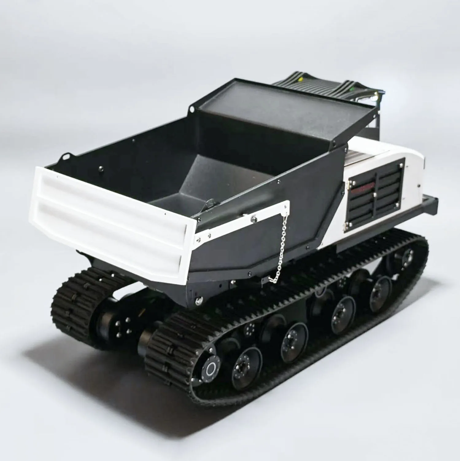 

1/14 RC Hydraulic Crawler Dump Truck T14R Metal Radio Control Tracked Tipper Construction Vehicle ST8 Lights Sounds System RTR