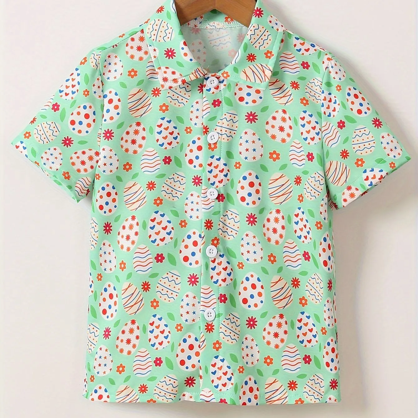 Cute Pattern Shirt Children Top Button Down Hawaii Short Sleeve Summer Outdoor Tops Casual Loose Holiday Boy's Clothing