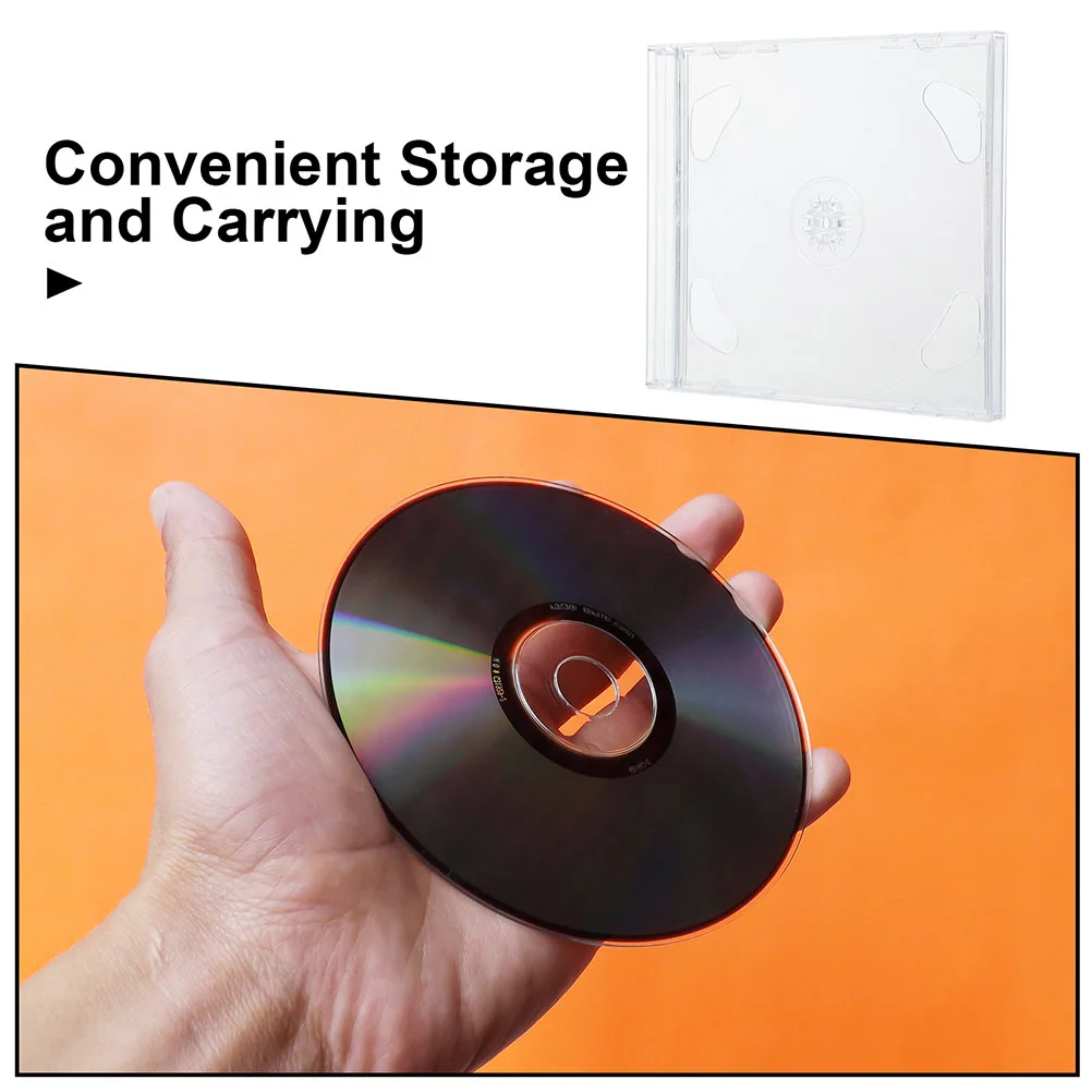 10 Pcs CD Case Storage Reusable Organizer Clear Jewelry Box Dvd Cases Polystyrene Square Disc Holder