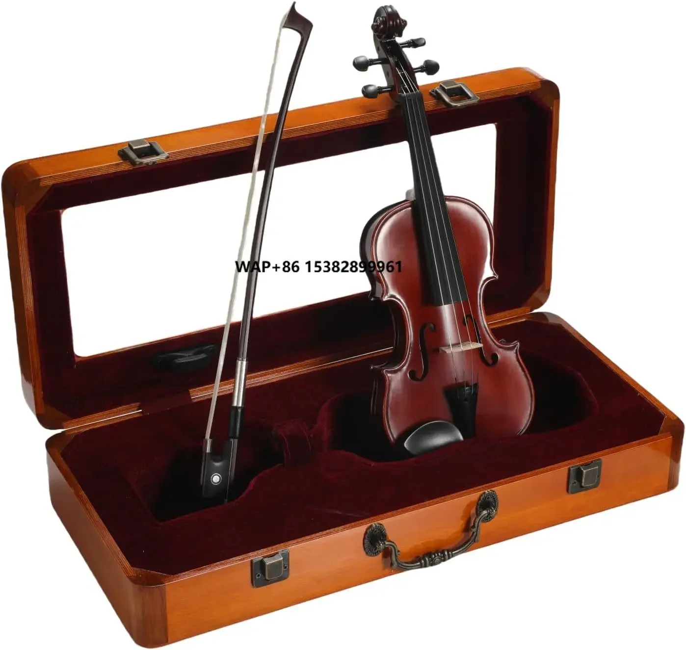 

Smallest Master Handmade Solid Wood Violin 1/32 with Matching Display Case - Playable Size Fully Functional