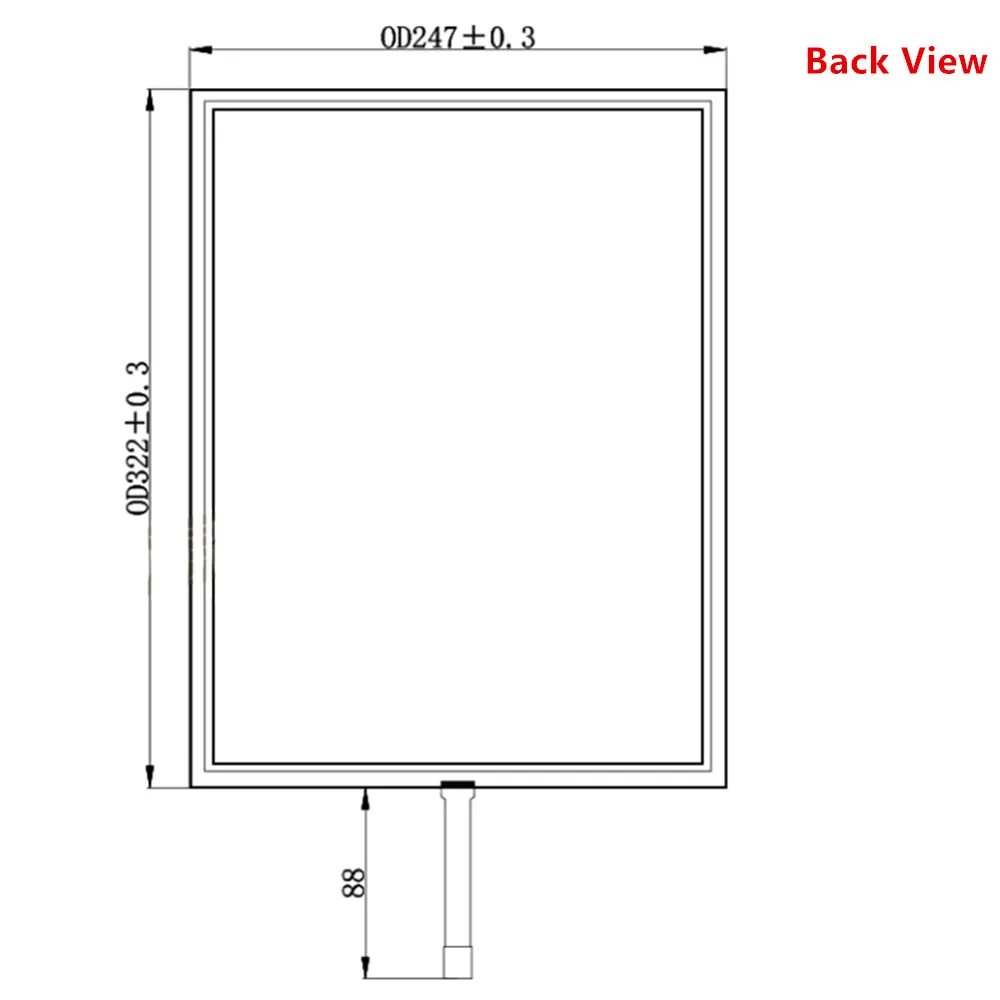 15,1 inch 247 mm * 322 mm 4-pins resistieve touchscreen Digitizer paneel glas DVD industriële medische apparatuur multimedia vervanging