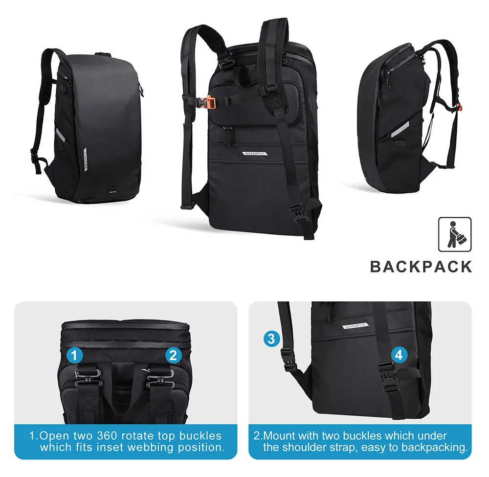Rhinowalk 22L Wasserdichte Fahrrad Pannier Tasche Tragbare Radfahren Rucksack Fahrrad Hinten Rack MTB Stamm Tasche Pack Gepäck Tragen – Detail 4