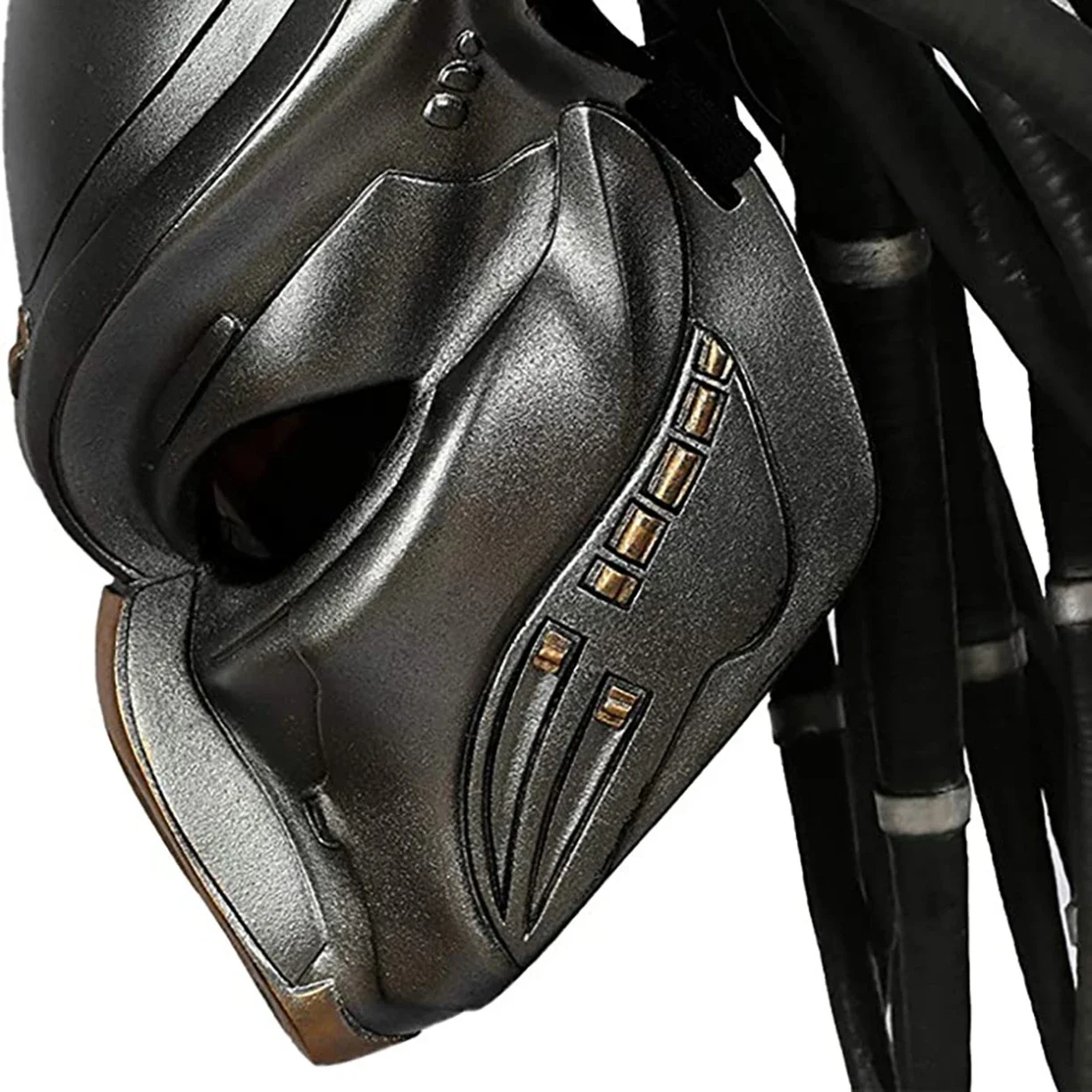 Lateksowy kask obcy drapieżnika maska rękawiczki na Halloween Cosplay śmieszne rekwizyty na bal maskowy rekwizyty kostiumowe Party prezent dla dzieci