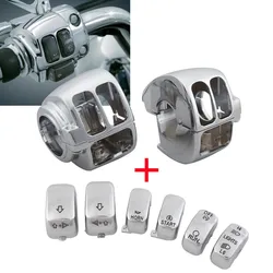 Motorcycle Handlebar Control Switch Housing Cover Switch Button Caps For Harley Sportster 1200 883 Dyna Softail Touring V-Rod