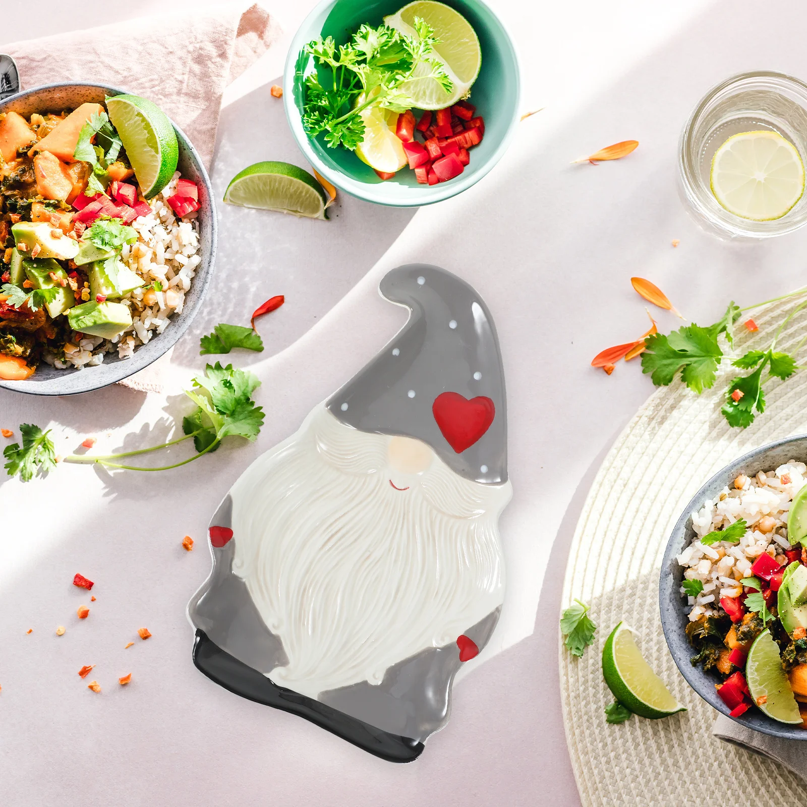 1 pezzo di piatto di Babbo Natale di Natale, piatto di Natale, stoviglie per feste di Natale