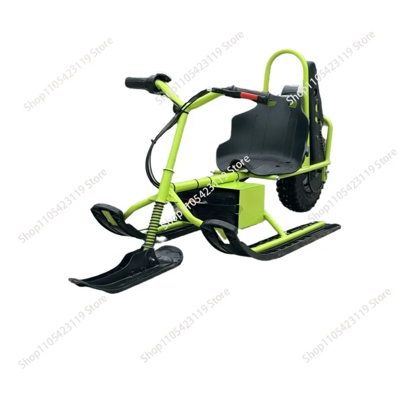 Snow Sledge Sledding Self-propelled Sled Winter Car With Steering Wheel for Kids