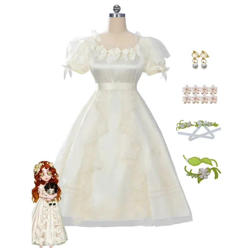 Костюм для косплея Game Identity V Memory Little Girl Eurydice, летнее белое платье принцессы, парик, женский кавайный костюм для дня рождения, 2 дюйма