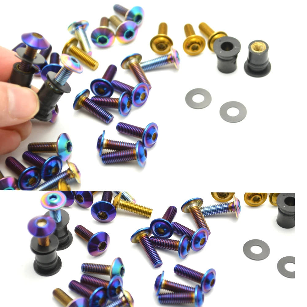 M5x16mm 10PCS Motorcycle Windscreen Windshield Bolts Screws Nut Fastener For Suzuki GSXR 600 750 1000 K1 K2 K3 K4 K5 K6 K7 K8 K9