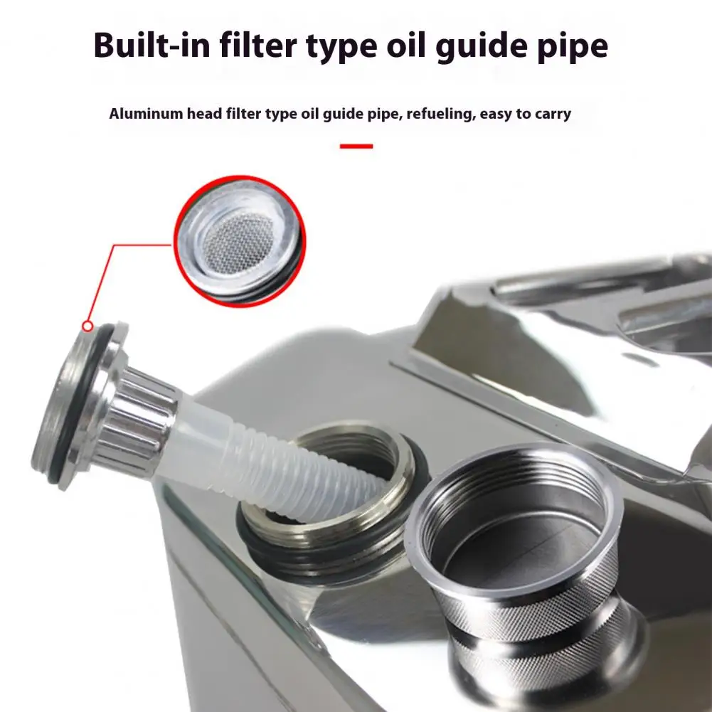 5L/10L Metal Fuel Container Stainless Steel Gas Can Jar With Handle Leak-Proof Fuel Tank For Trucks Cars Motorcycle Equipment