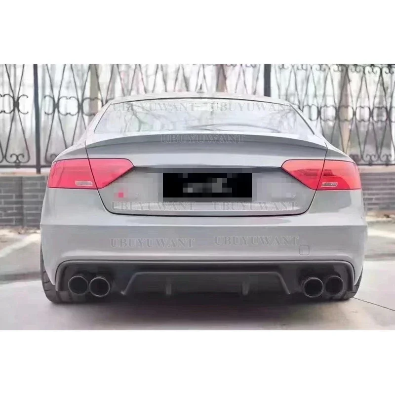Rear Bumper Diffuser Lip Spoiler For Audi A5 S-line (ONLY FOR 4 DOORS) 2009 2010 2011 2012-2016 Carbon fiber Non For A5 Standard view 3