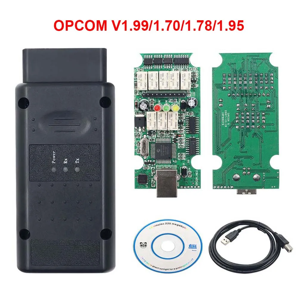 Car Diagnostic Tool For Opel OPCOM 1.95/1.70/1.59 PIC18F458 Chip Firmware Upgrade Readout Clear Fault Code Reset Programming ECM