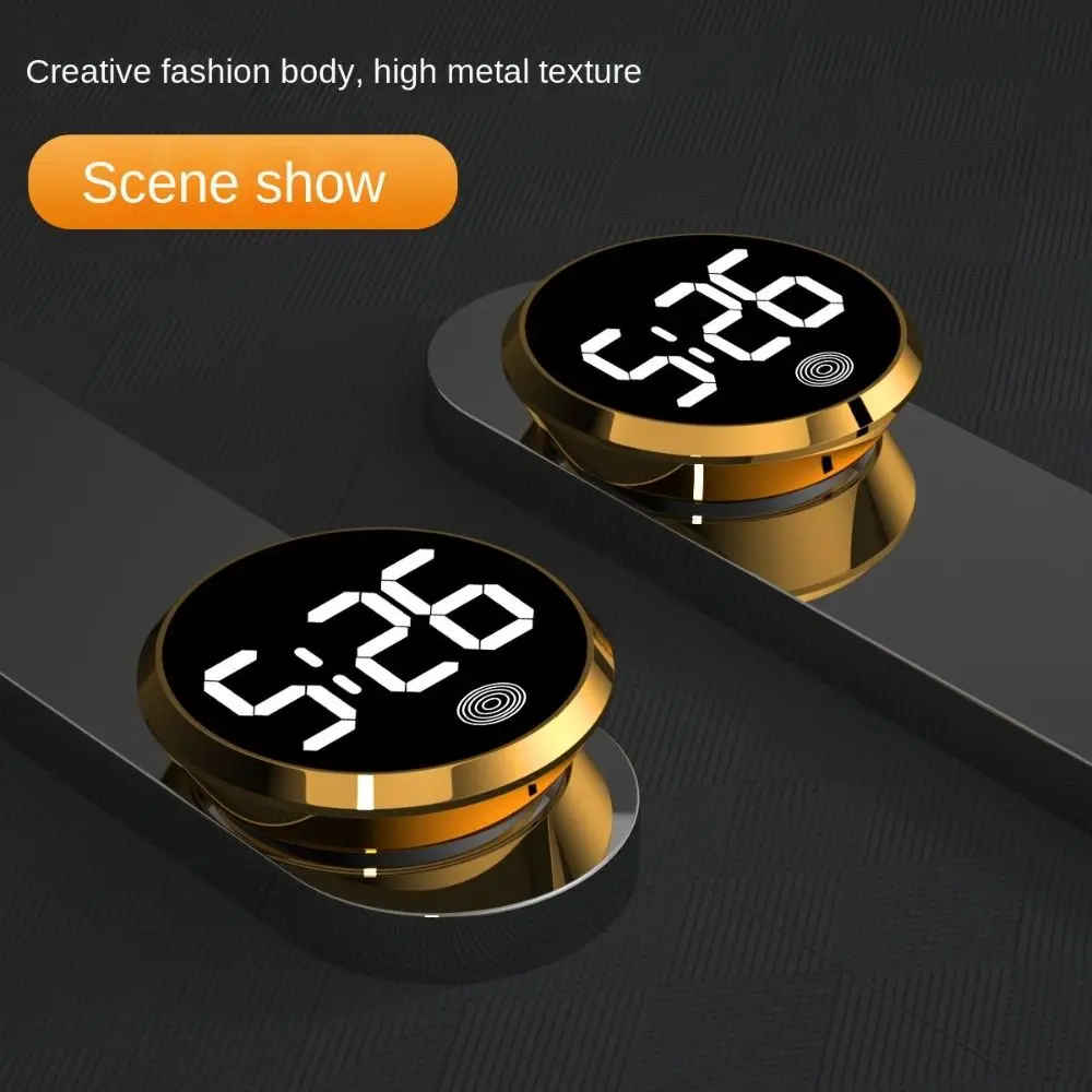 Touch-Activated Car Dashboard Clock LED Time Display Mini LED Electronic Watch Mute Simple Luminous Car Clock Travel