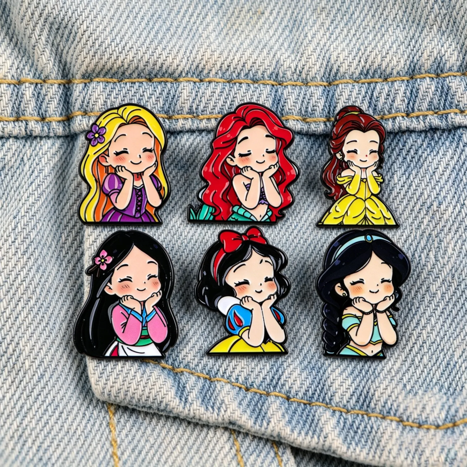 Pins de Esmalte de Princesa, Pins de Solapa Modernos para Mochilas, Insignias de Moda para Jeans y Sombreros, Regalos para Fans, Decoración de Ropa