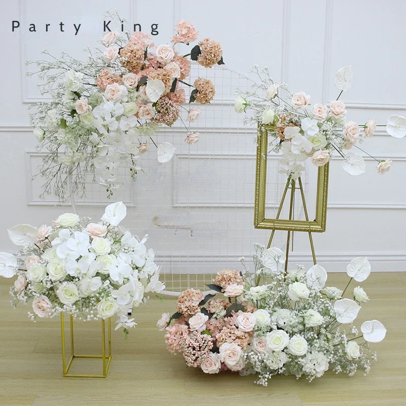 Artificial Flowers Wedding Background Arch Flower Arrangement Birthday Party Hanging Flower Row Babysbreath Flower Centrepieces