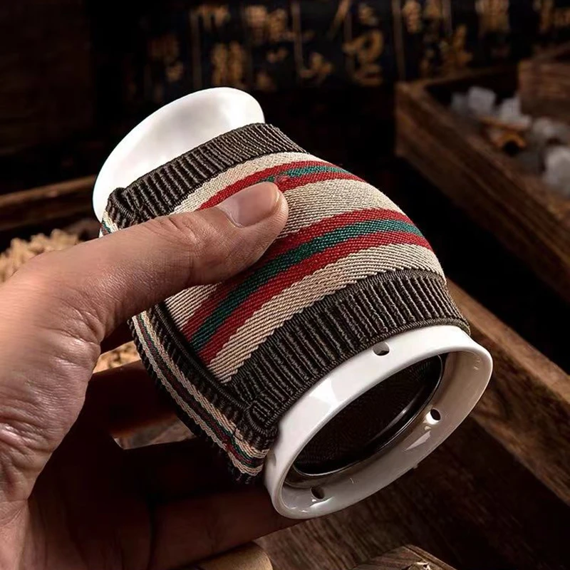 Quality Ceramic Whiteware Moxa Stick Burner Moxibustion Cup Scrape Therapy Warm Meridian Massage Acupoint Drug Force Penetration