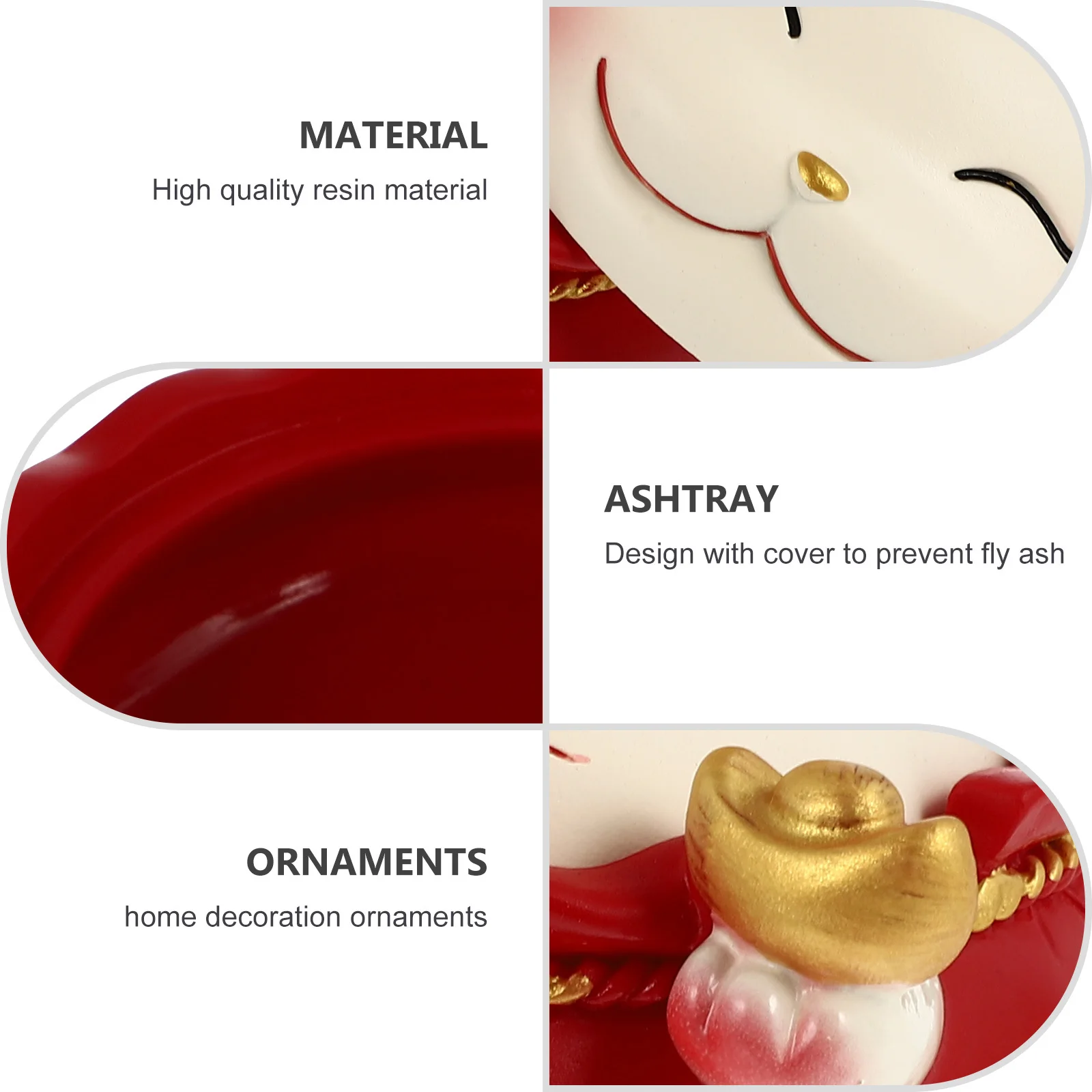 

Home Ornament Ash Container Resin Decor Ashtray Cat Shape Decoration Cigarette Unique Decorative