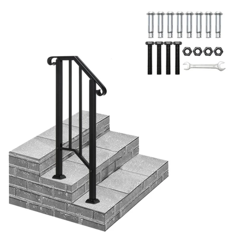 1st Tier Iron Handrail Fits Matt Wrought Iron Stair Rail Transitional Balustrades Handrails Handrail Forged Handrail Stair