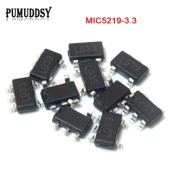 10PCS MIC5219-3.3BM5 SOT-23 MIC5219-3.3 3.3V MIC5219-3.3YM5 LG33 LDO Regulator