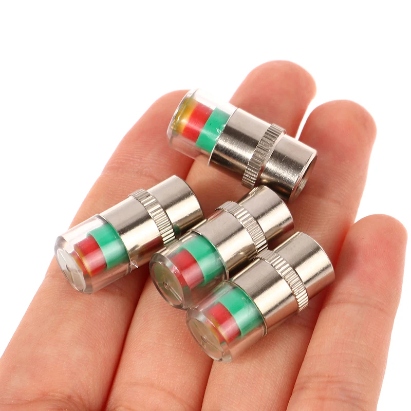 2/4PCS Car Tire Pressure Gauge Indicator External Valve Detection Universal Type Alert Monitoring Valve Cap Sensor Car Accessory