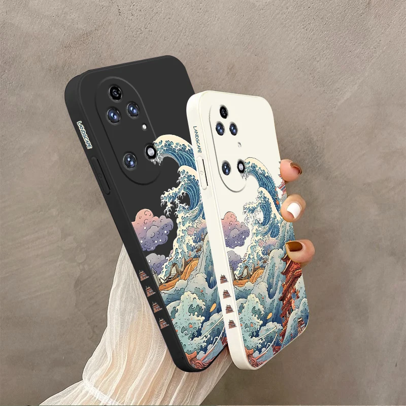 P 50 Pro Raging Sea Silicone Phone Case For Huawei P40Pro P30Pro P50 P50Pro P60 P60Pro Pura 70 Nova 9 10 12 Mate 30 50 Cover