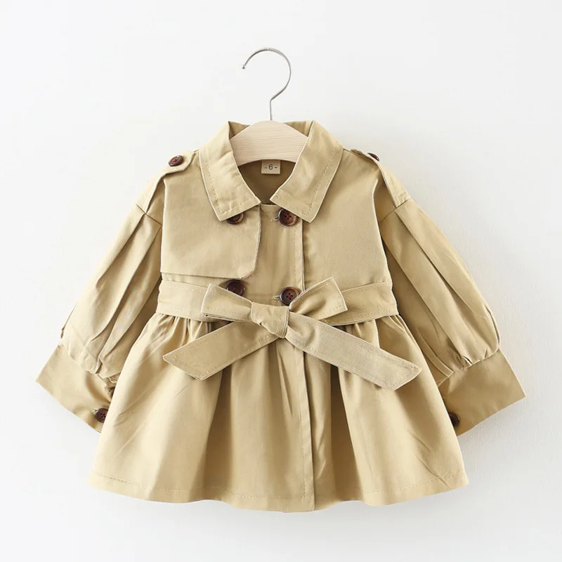 Fashion Baby Trench Coat Cotton Baby Girl Kids Jacket Infant Outerwears Clothing