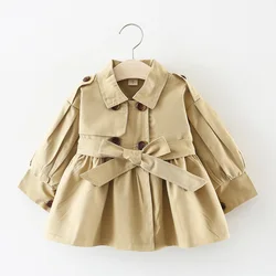 Fashion Baby Trench Coat Cotton Baby Girl Kids Jacket Infant Outerwears Clothing